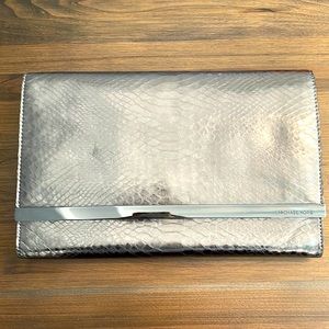 MICHAEL Michael Kors Large Clutch, Metallic Snakeskin (Faux), Genuine Leather